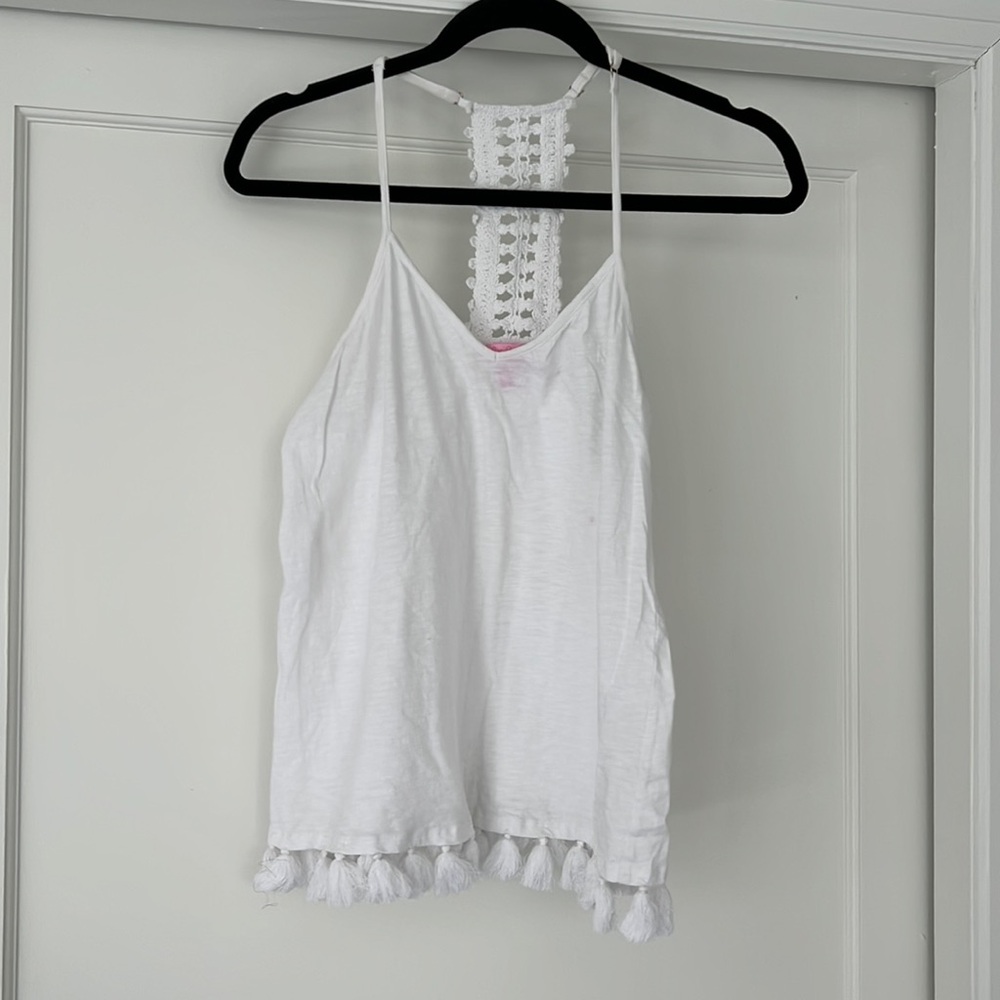 Lilly pulitzer white tank top XS